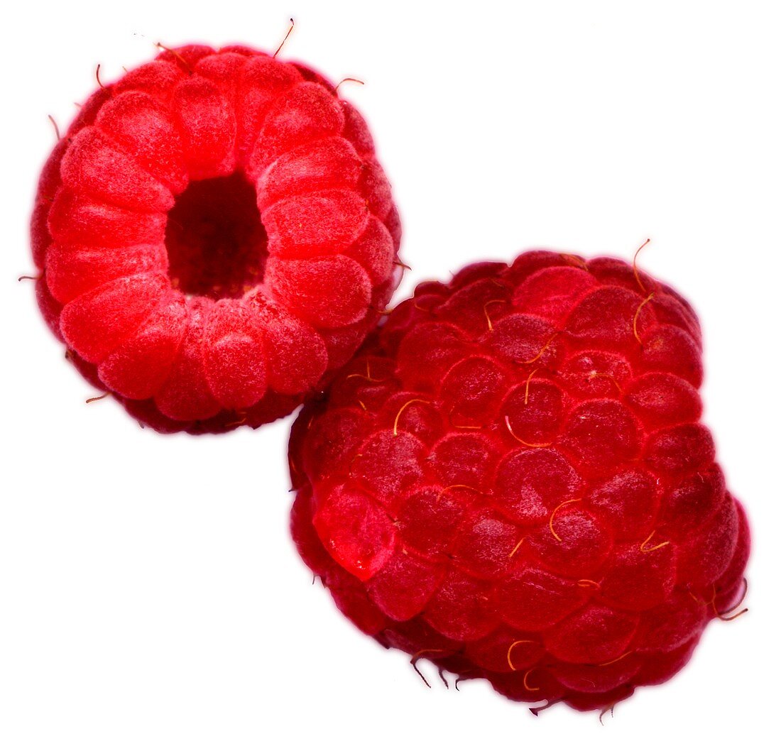 Zwei Himbeeren