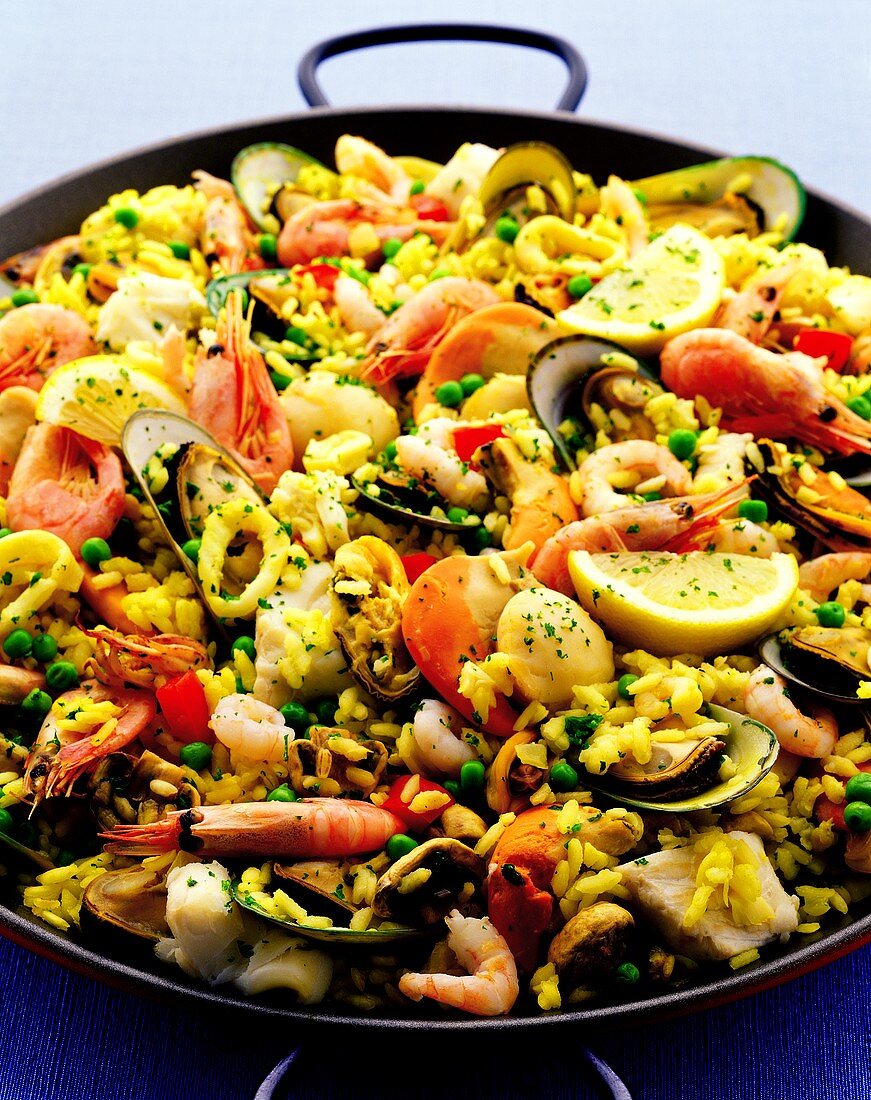 Paella in the pan