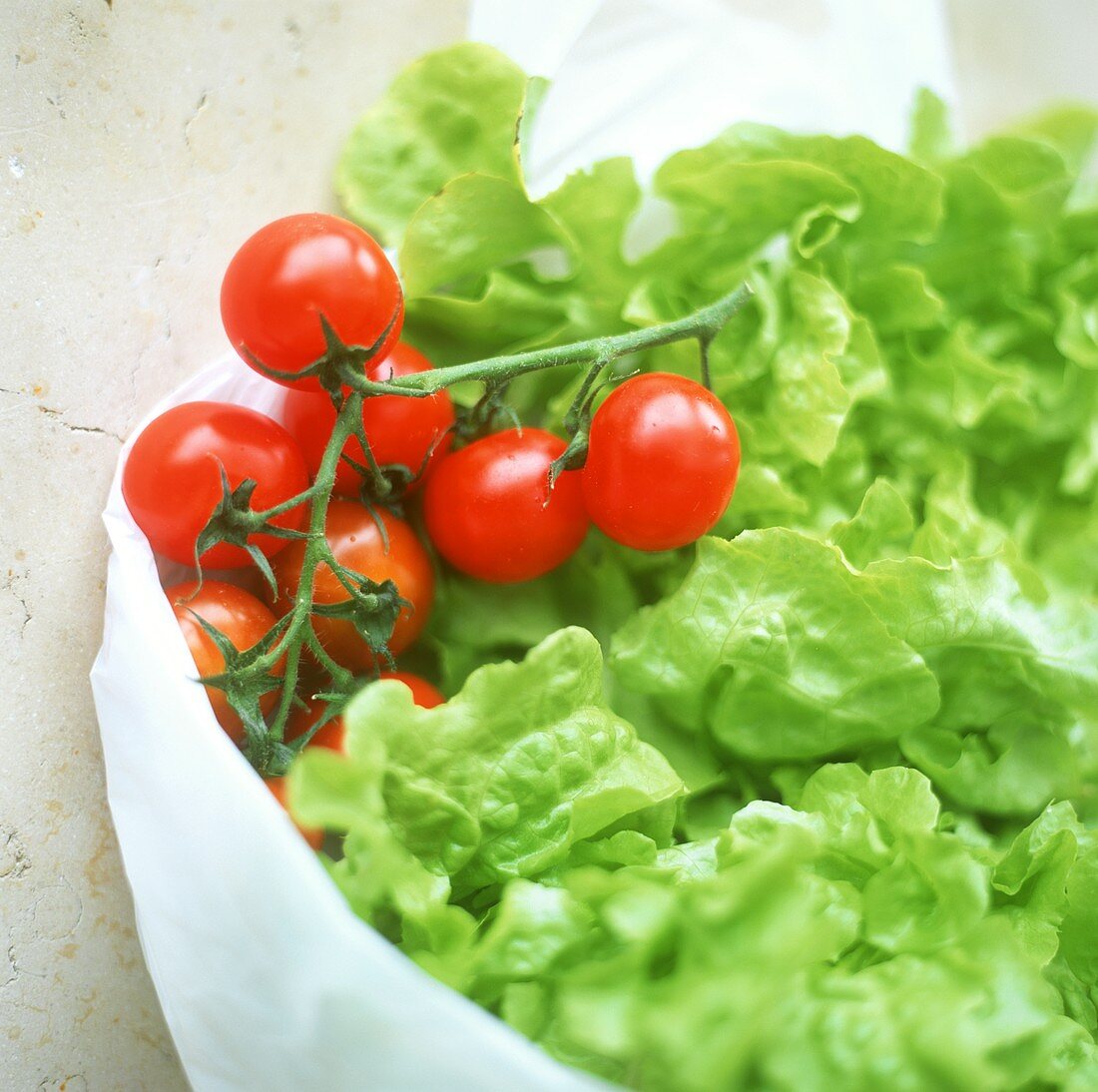 Lettuce and cherry tomatoes