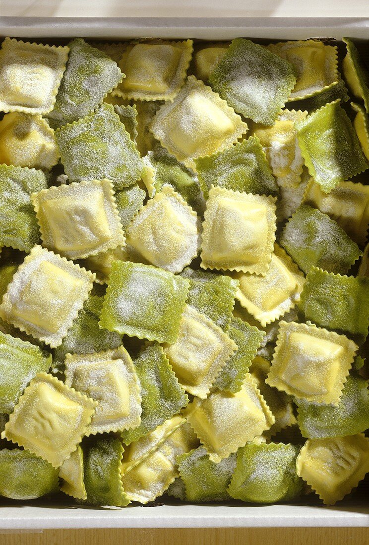 Home-made ravioli with ricotta and spinach