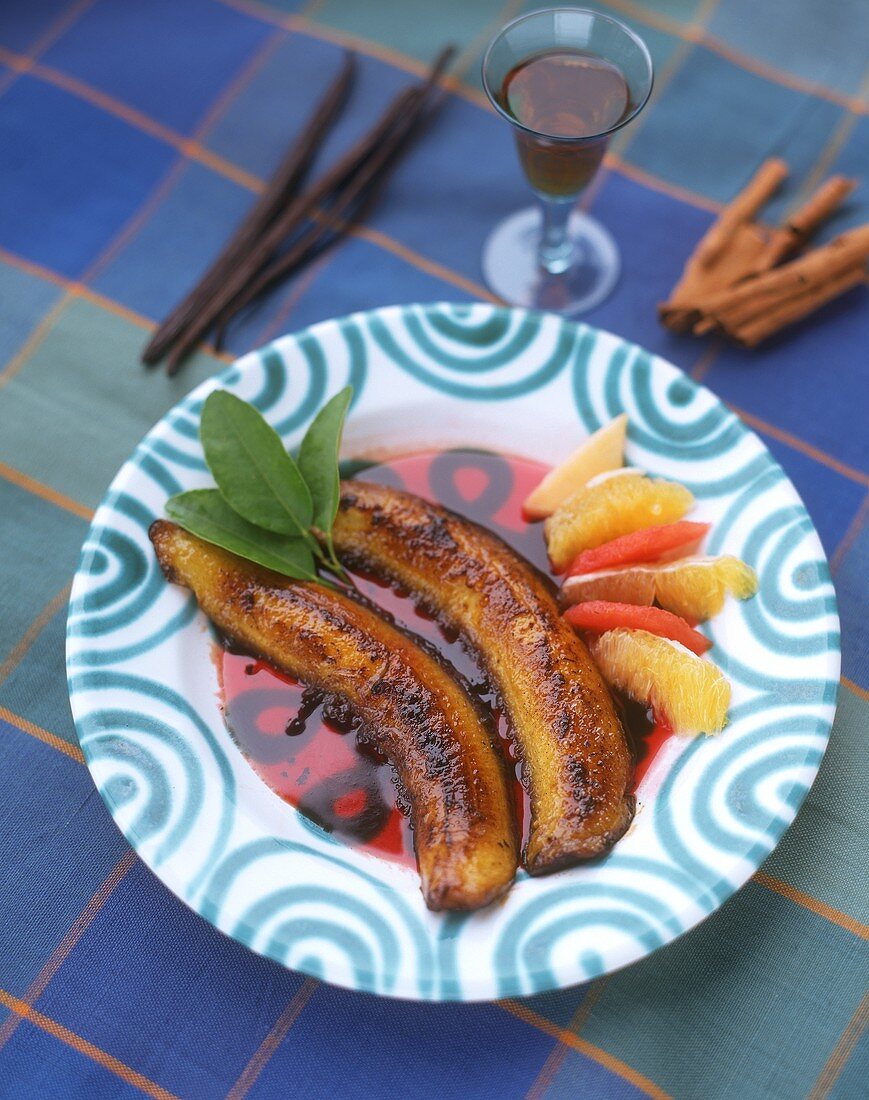 Flambéed bananas from the Antilles