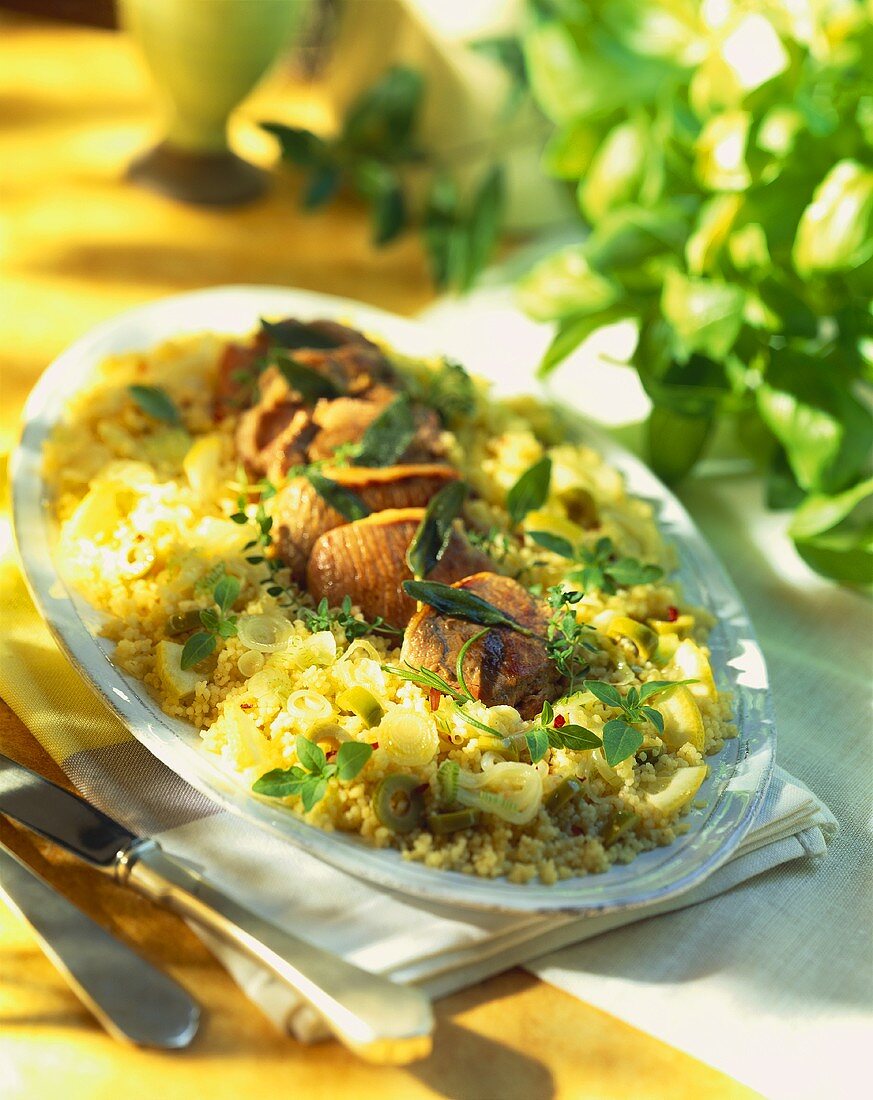 Lammmedaillons auf Couscous