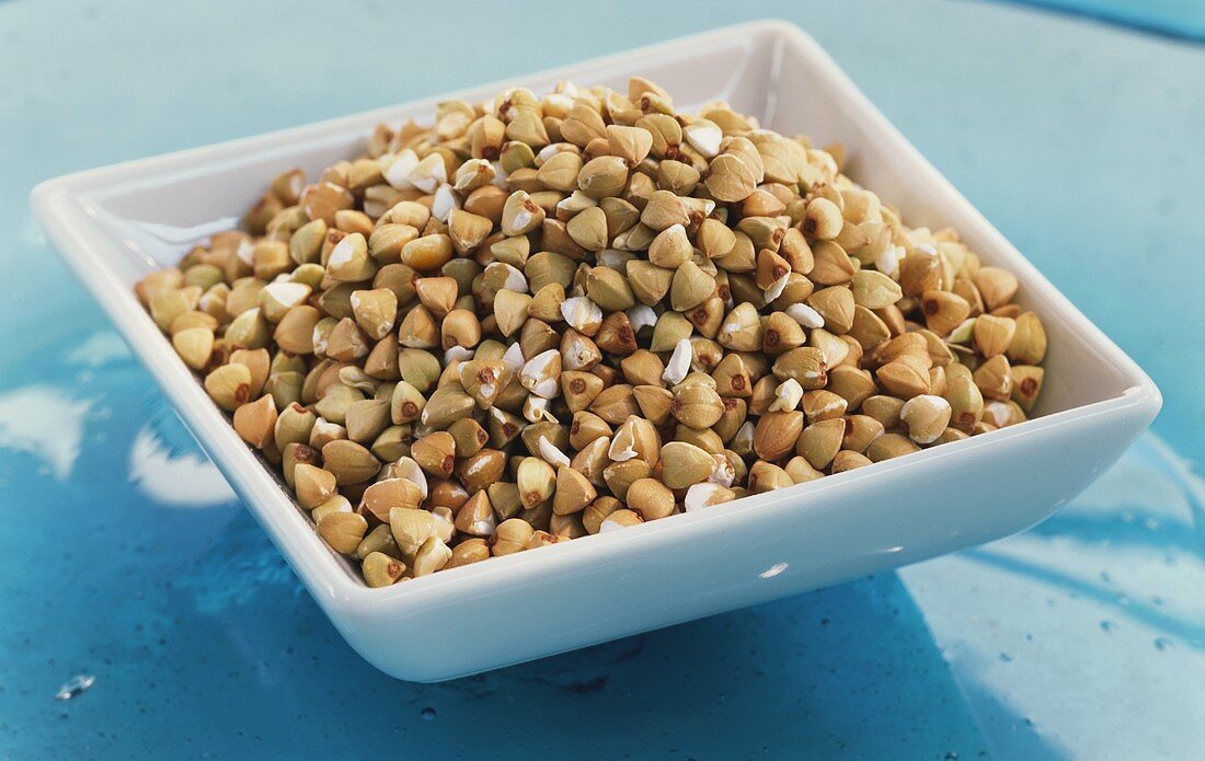 Buckwheat in a white bowl (gluten-free)