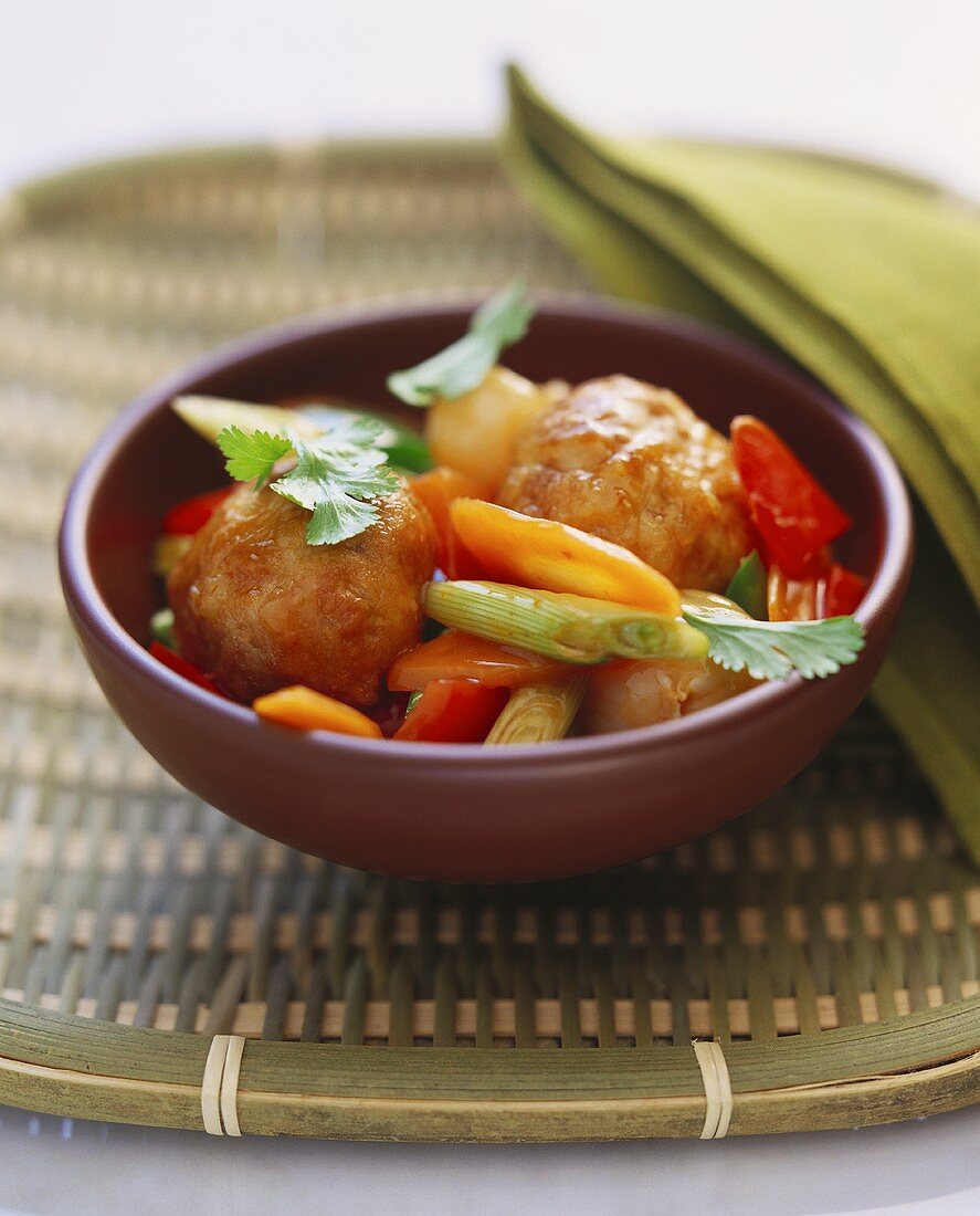 Sweet and sour pork with vegetables, Chiu-Chow style