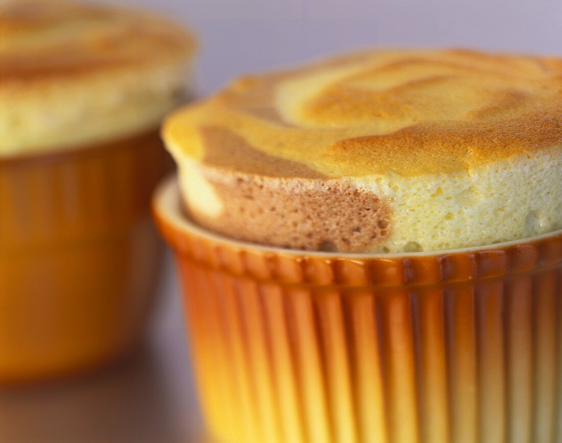 Marbled soufflé in the baking dish