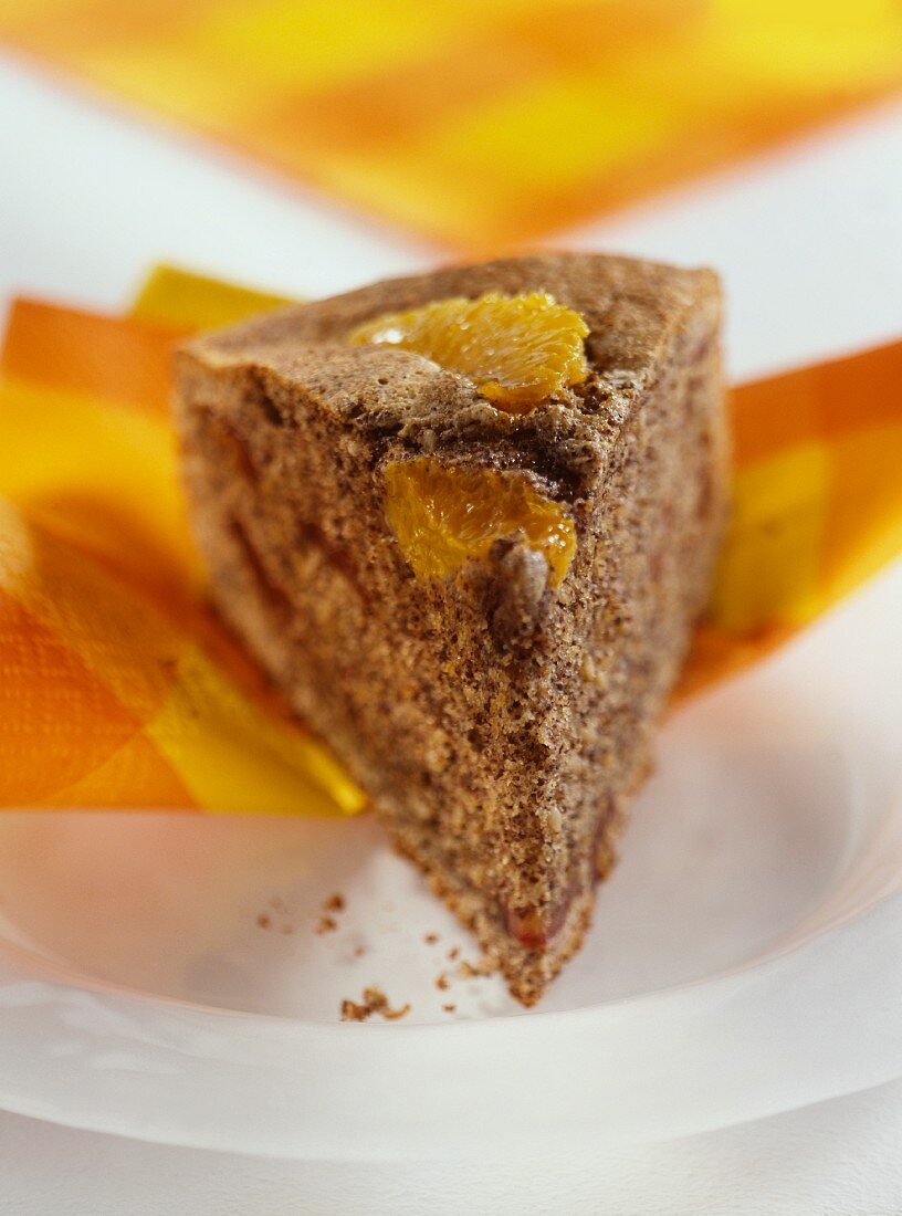 Piece of orange and date cake