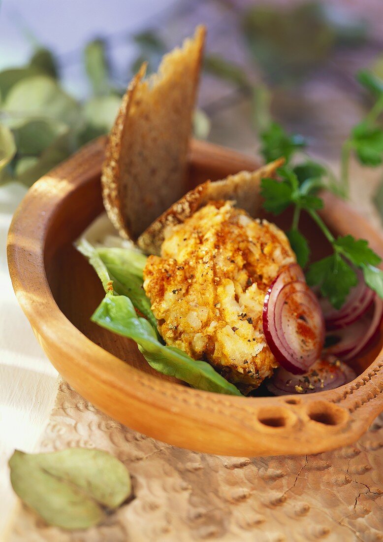 Obatzda (Bavarian cheese spread) of soft cheese & harissa 