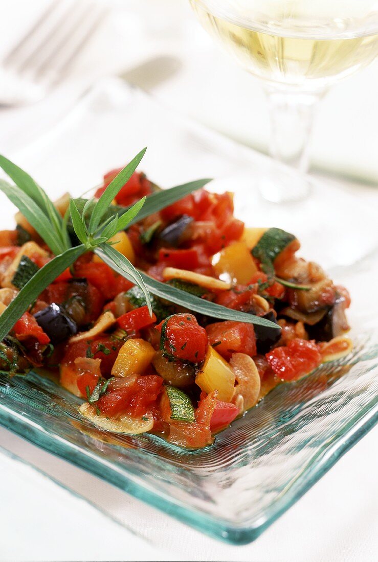 Ratatouille with fresh tarragon