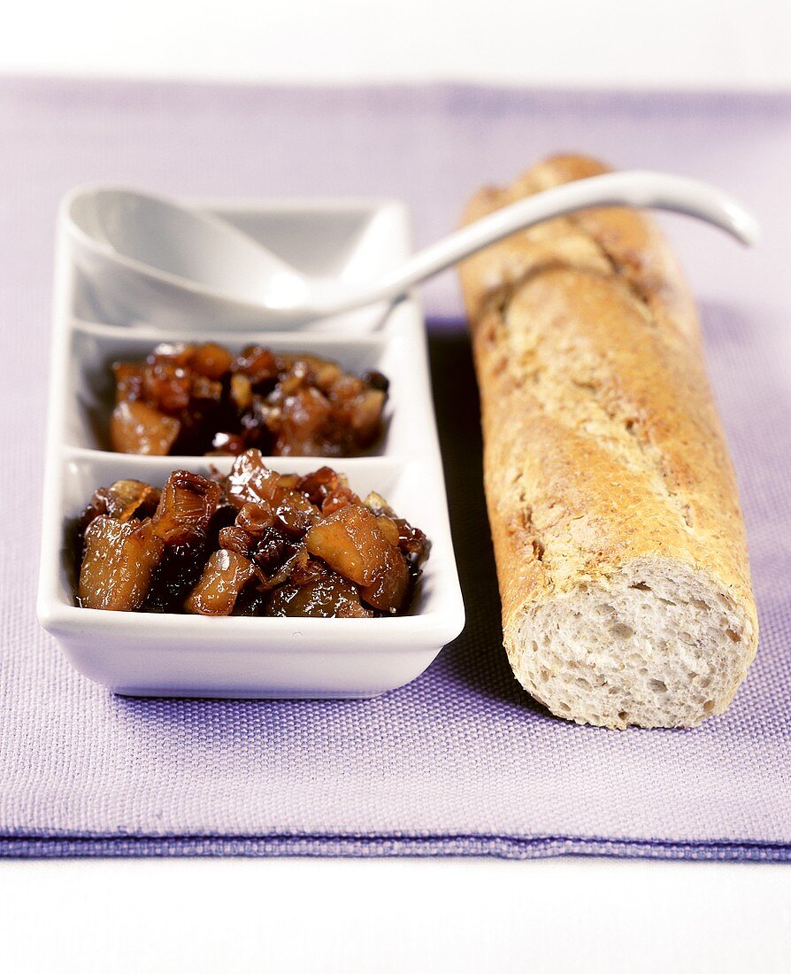 Pear chutney and baguette