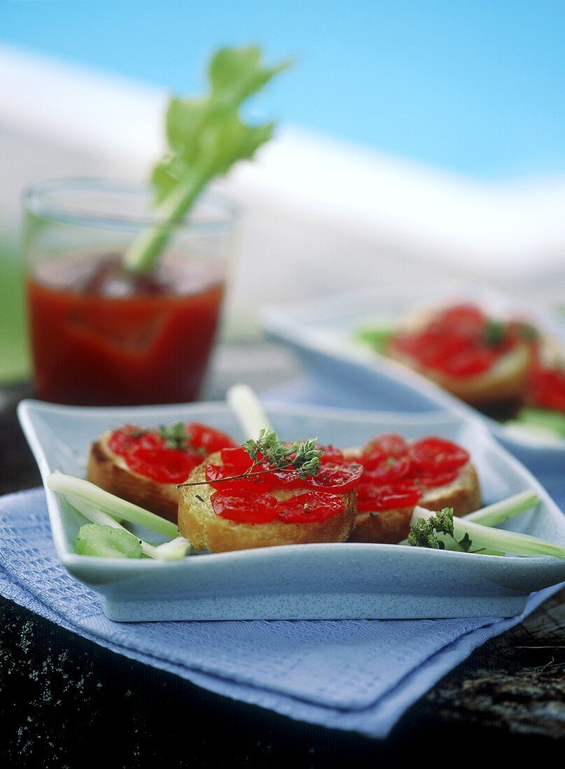 Bruschetta with celery