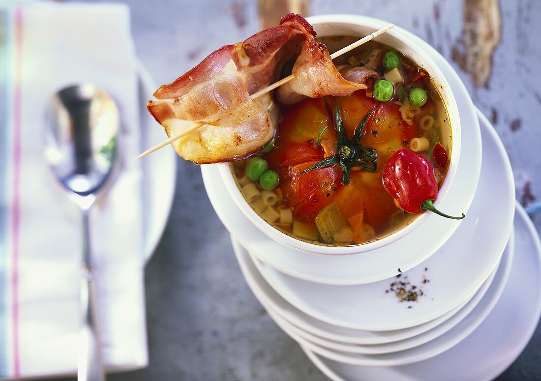 Minestrone mit Bacon