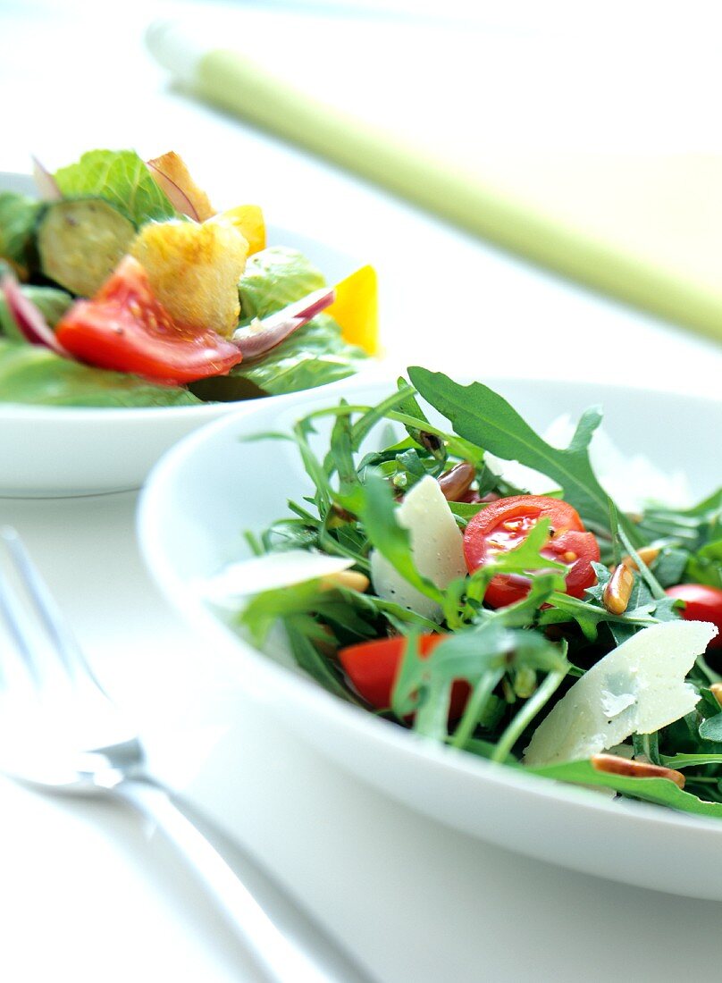 Panzanella e insalata di rucola (Brotsalat & Rucolasalat)