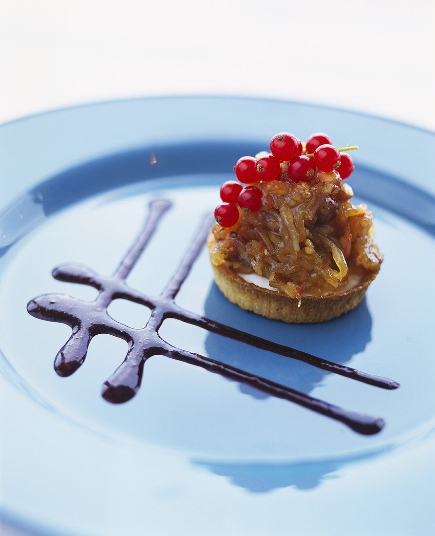 Pear and redcurrant tartlet