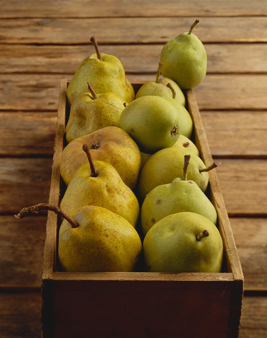 Old pear varieties (Steir. Krummstiel, Kaiserbirne) in crate
