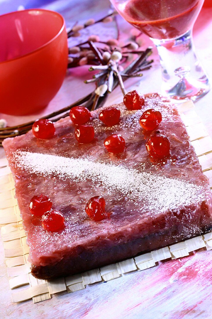 Mazurek with cherries (Easter cake from Poland)