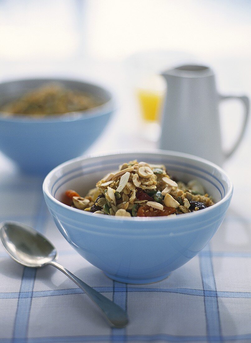 Müsli mit Nüssen und Trockenfrüchten