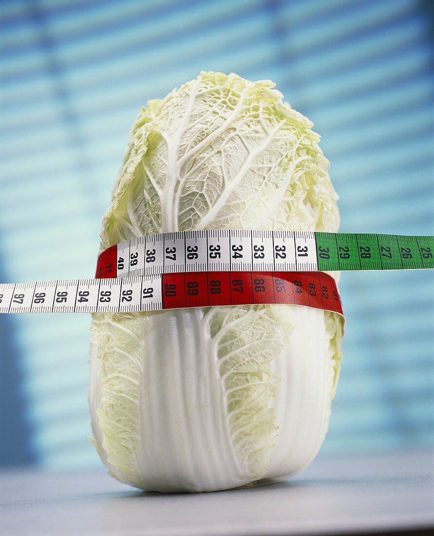 Chinese cabbage with tape measure