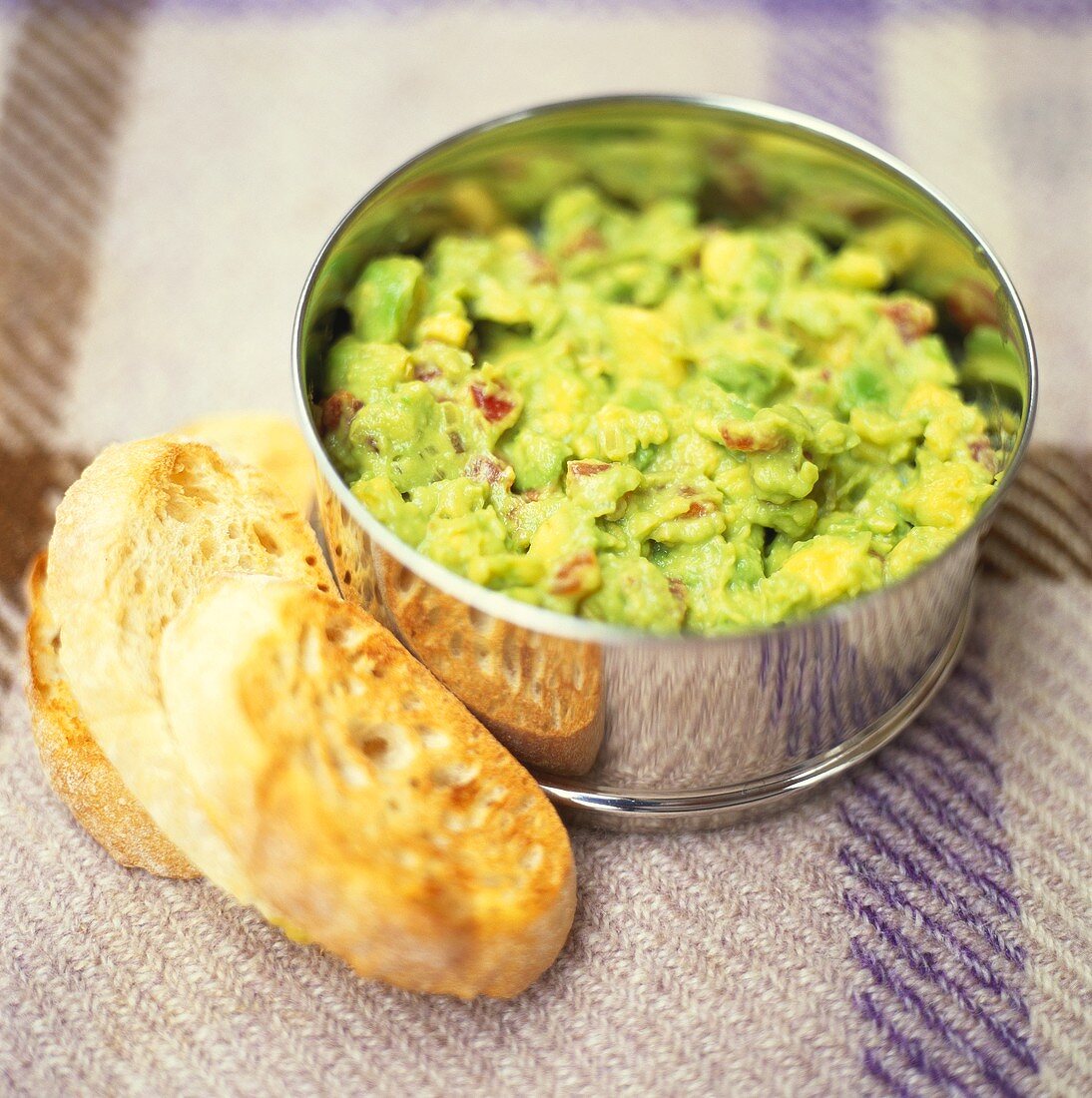 Guacamole and toasted white bread