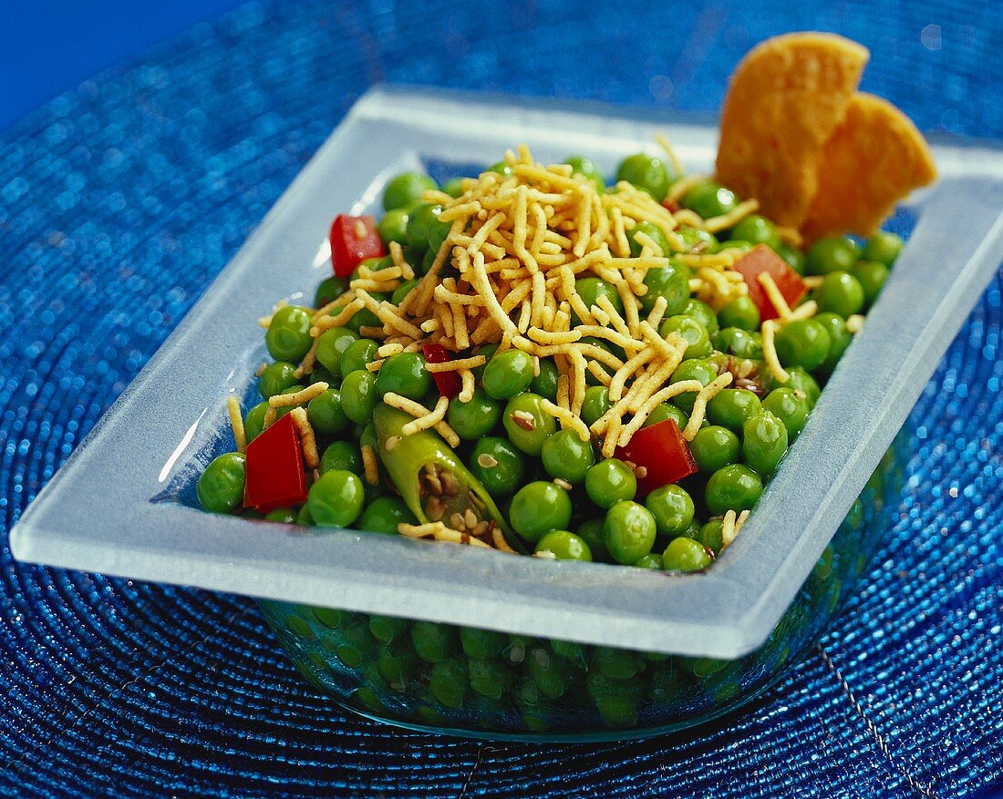 Muttar chaat (pea dish from India)