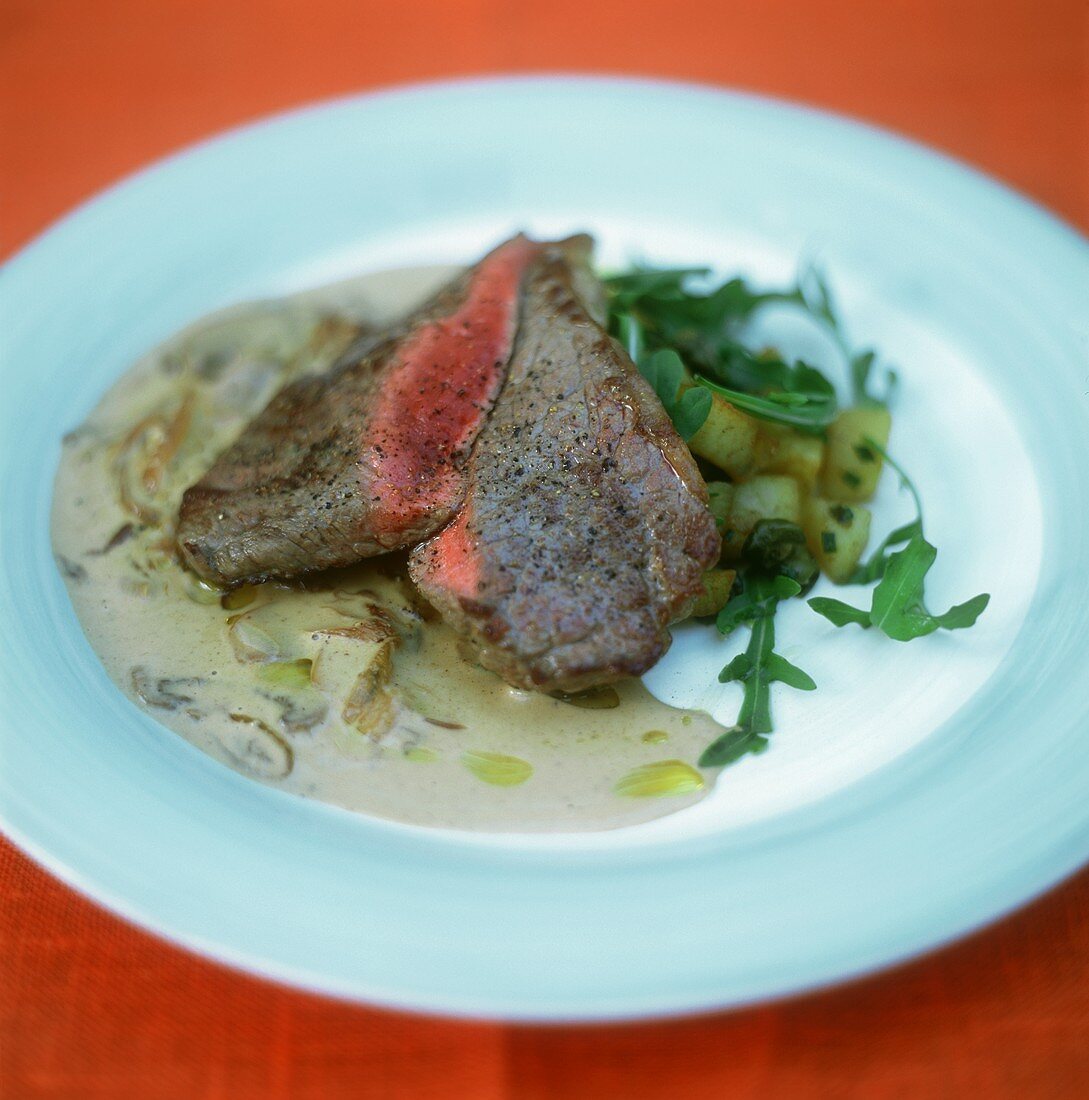 Rinderfilet in Pilz-Sahne-Sauce