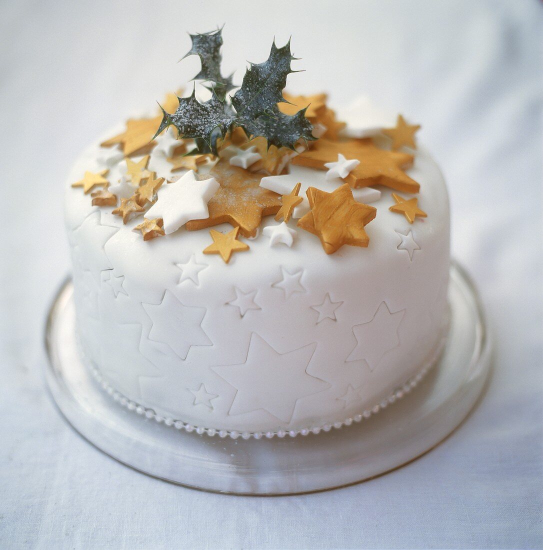 Christmas cake with star decorations