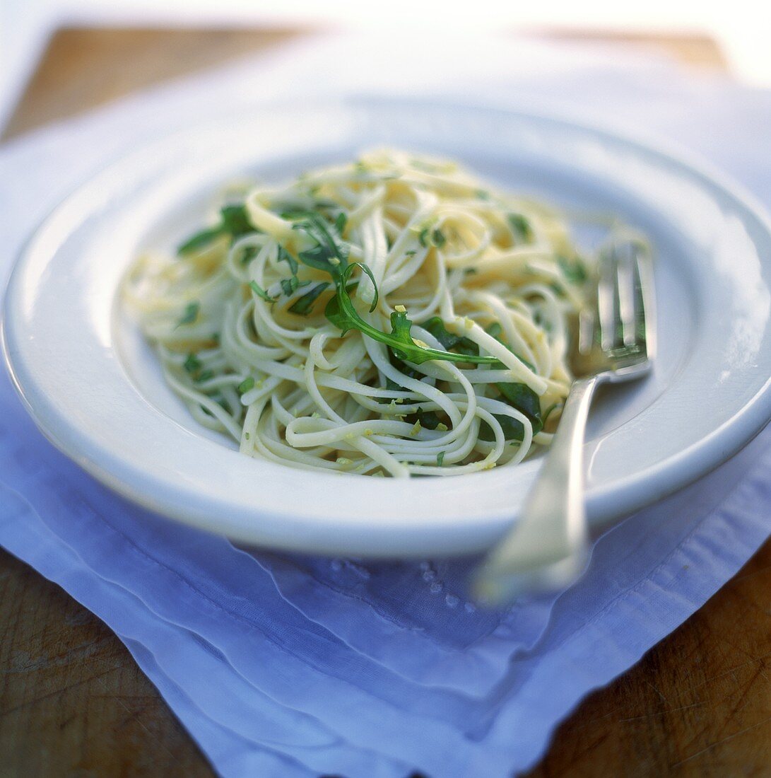 Fettuccine with rocket and limes