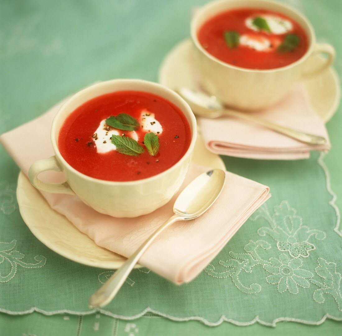 Tomato soup with sour cream