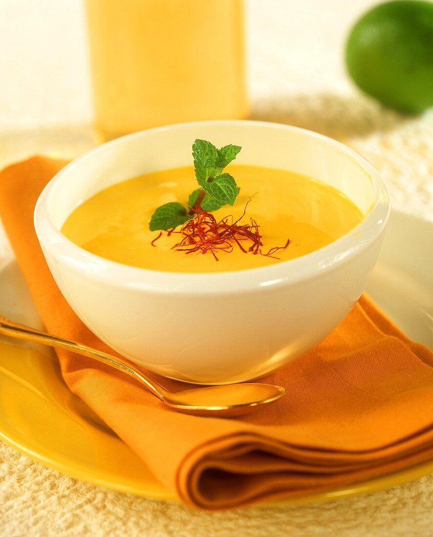 Saffron and coconut soup