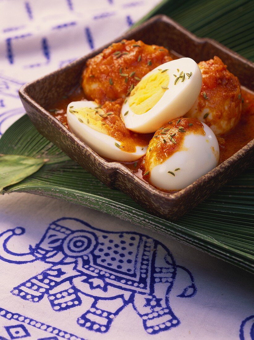 Malabar egg masala (eggs in spicy curry sauce, India)