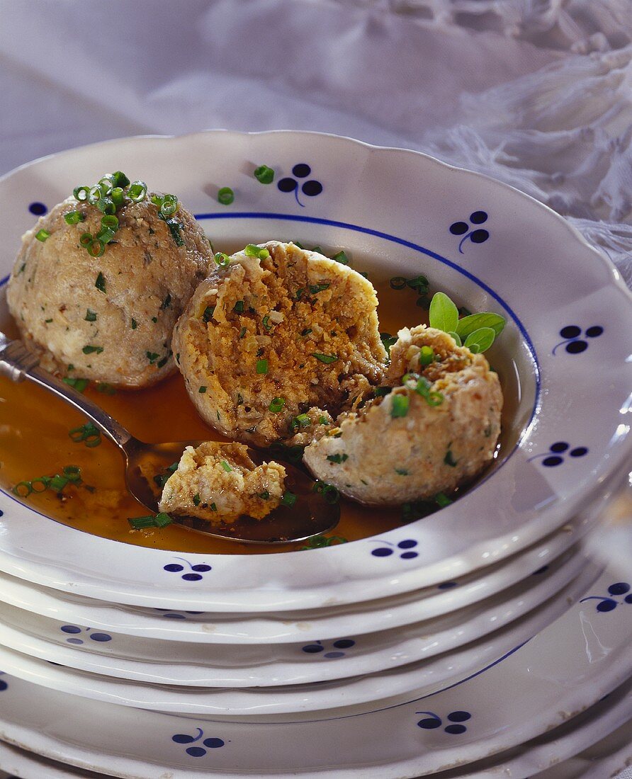Liver dumpling soup