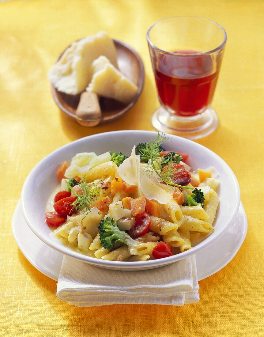 Penne al ragù di verdure (Penne with vegetable ragout, Italy)