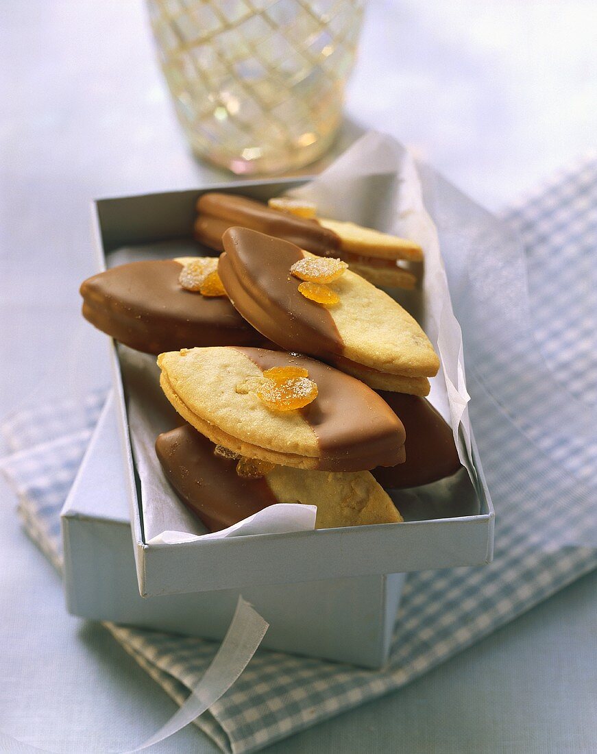 Orange and nougat biscuits