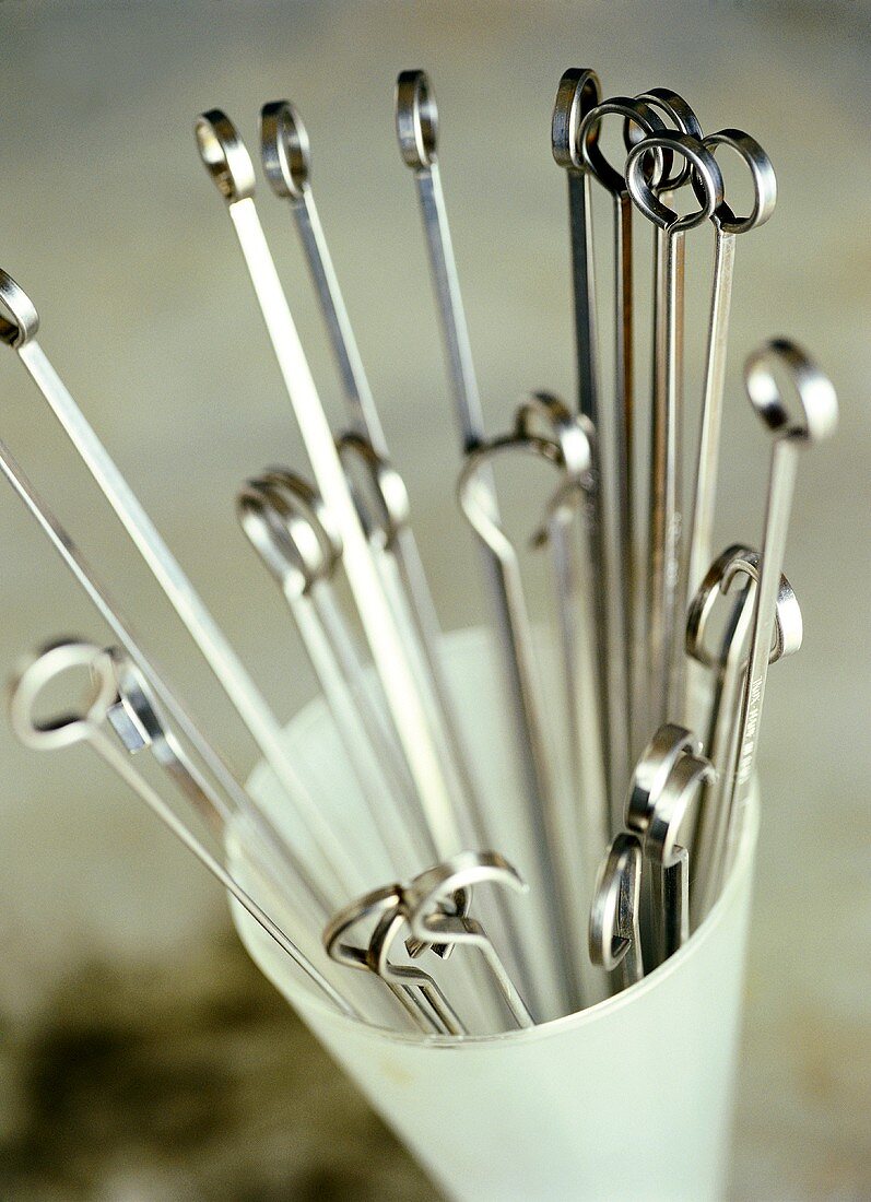 Skewers in a beaker