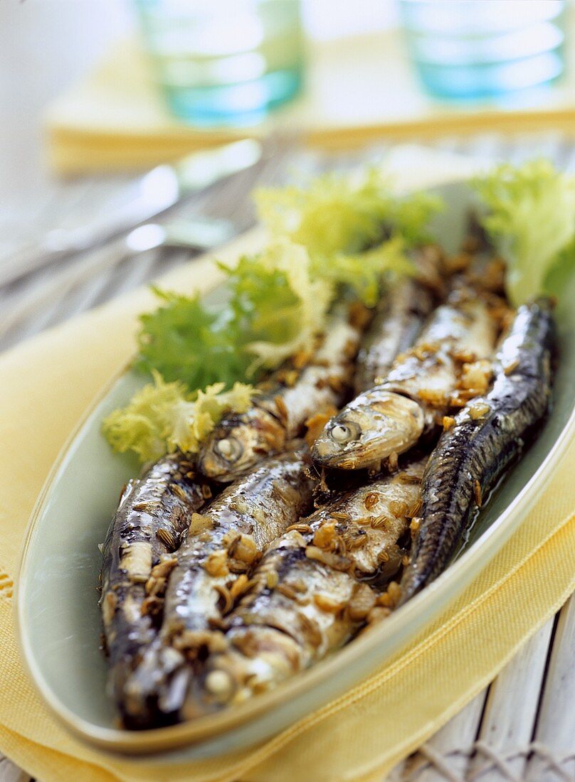 Baked sardines with fennel