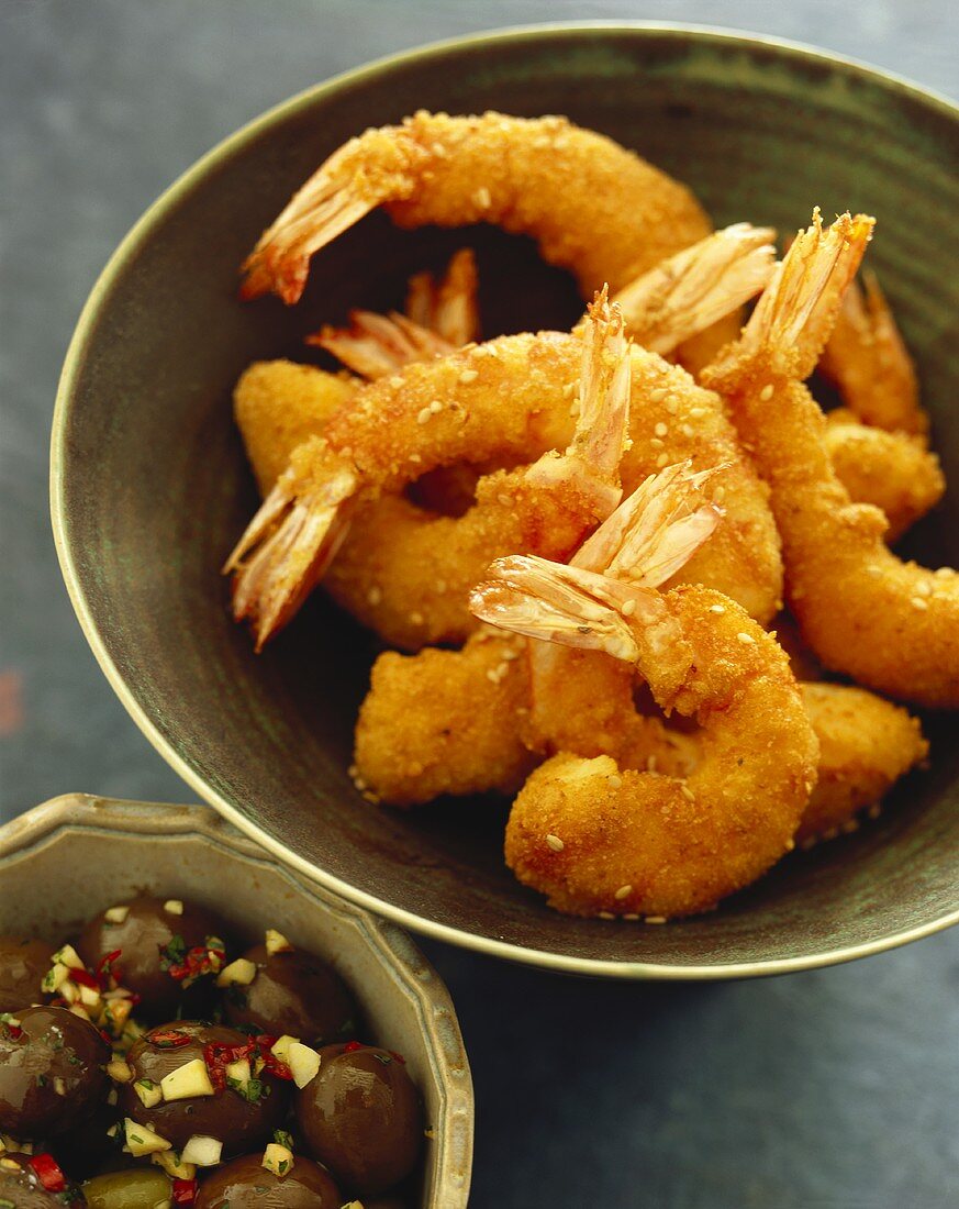 Shrimps in sesame panade