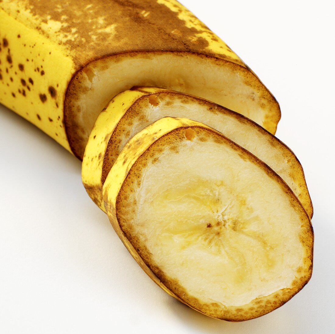 Reife Banane, angeschnitten