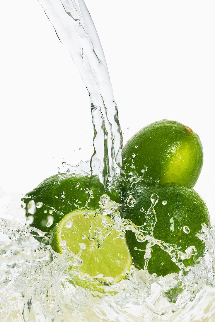Limes in stream of water