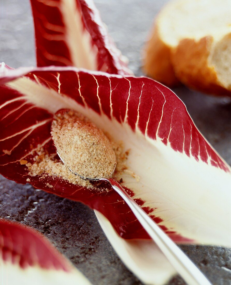 Radicchio and spoonful of breadcrumbs