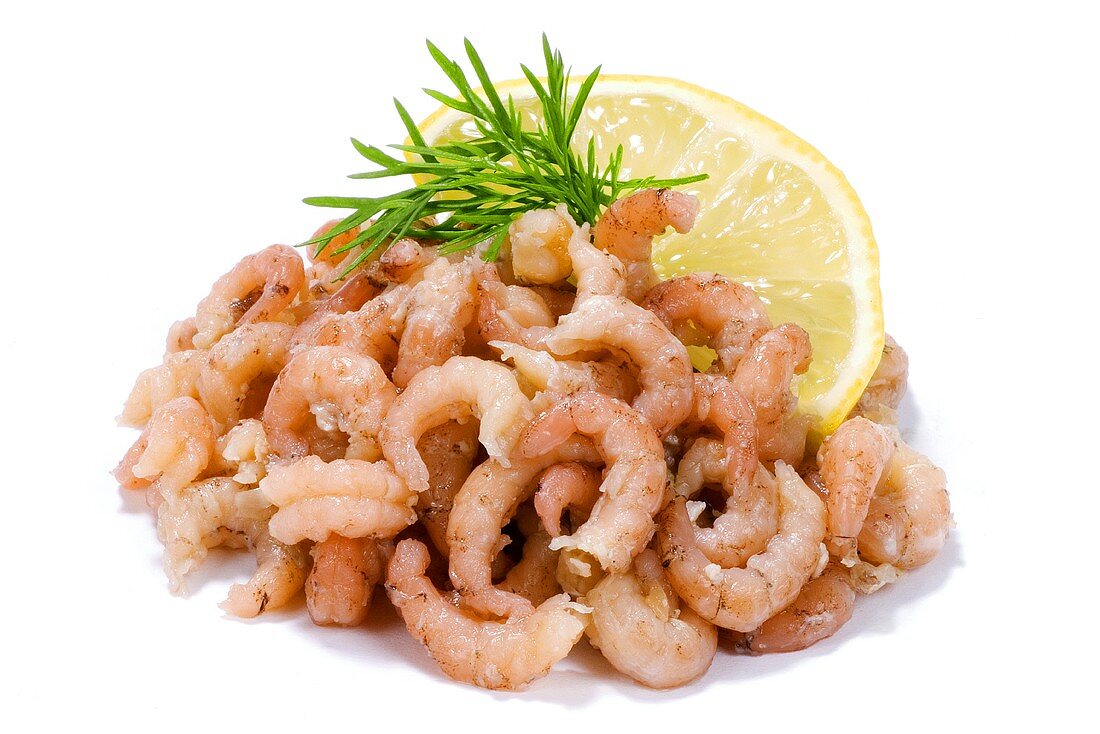 Shrimps with lemon and dill