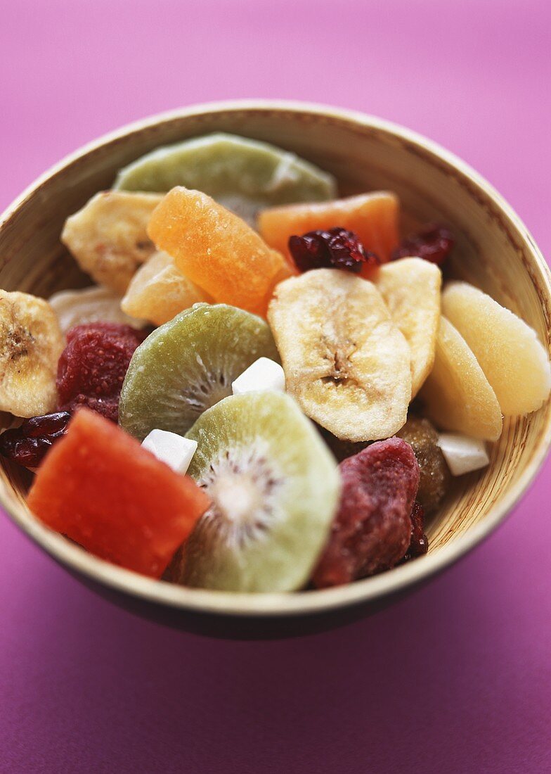 Mixed dried fruit in a bowl