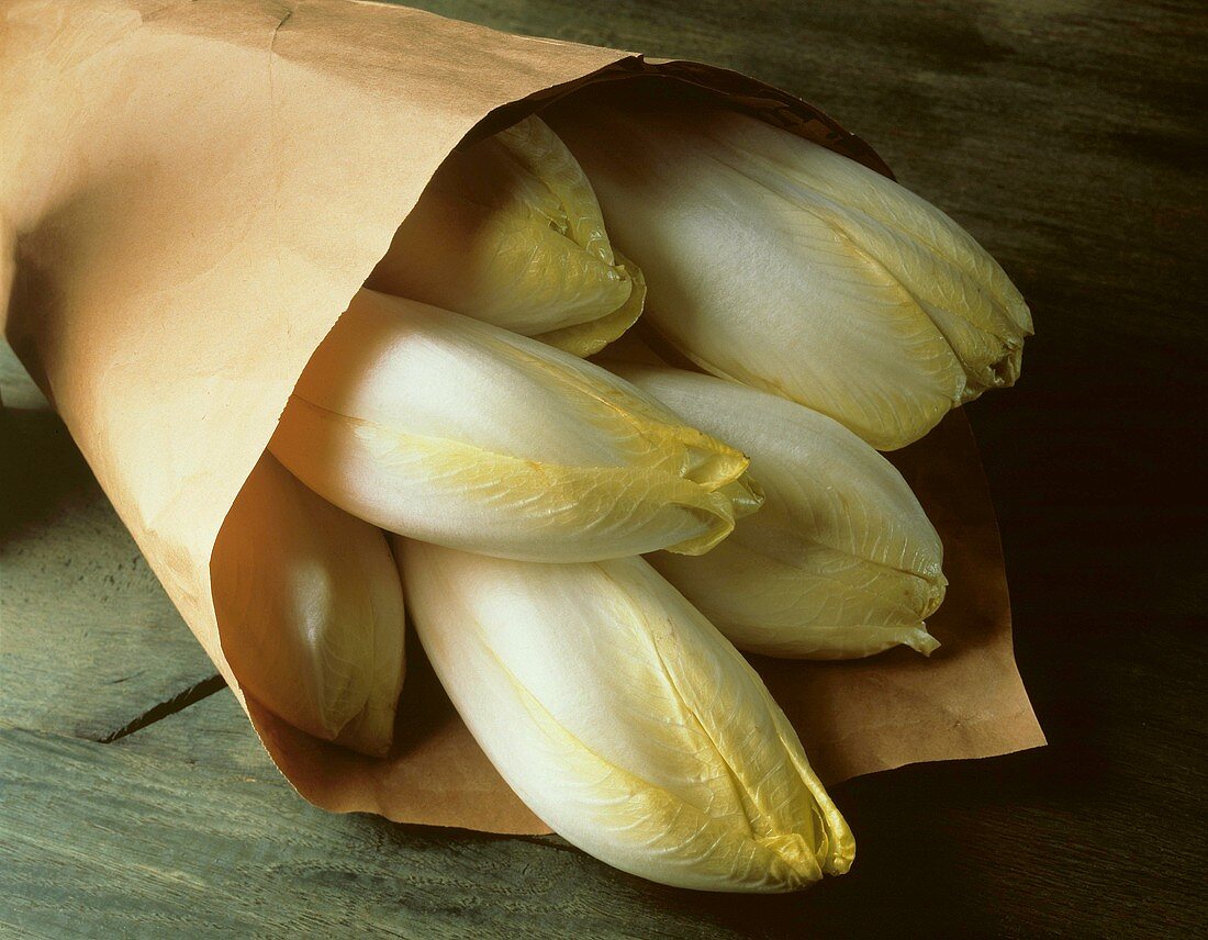 Several chicories in a paper bag