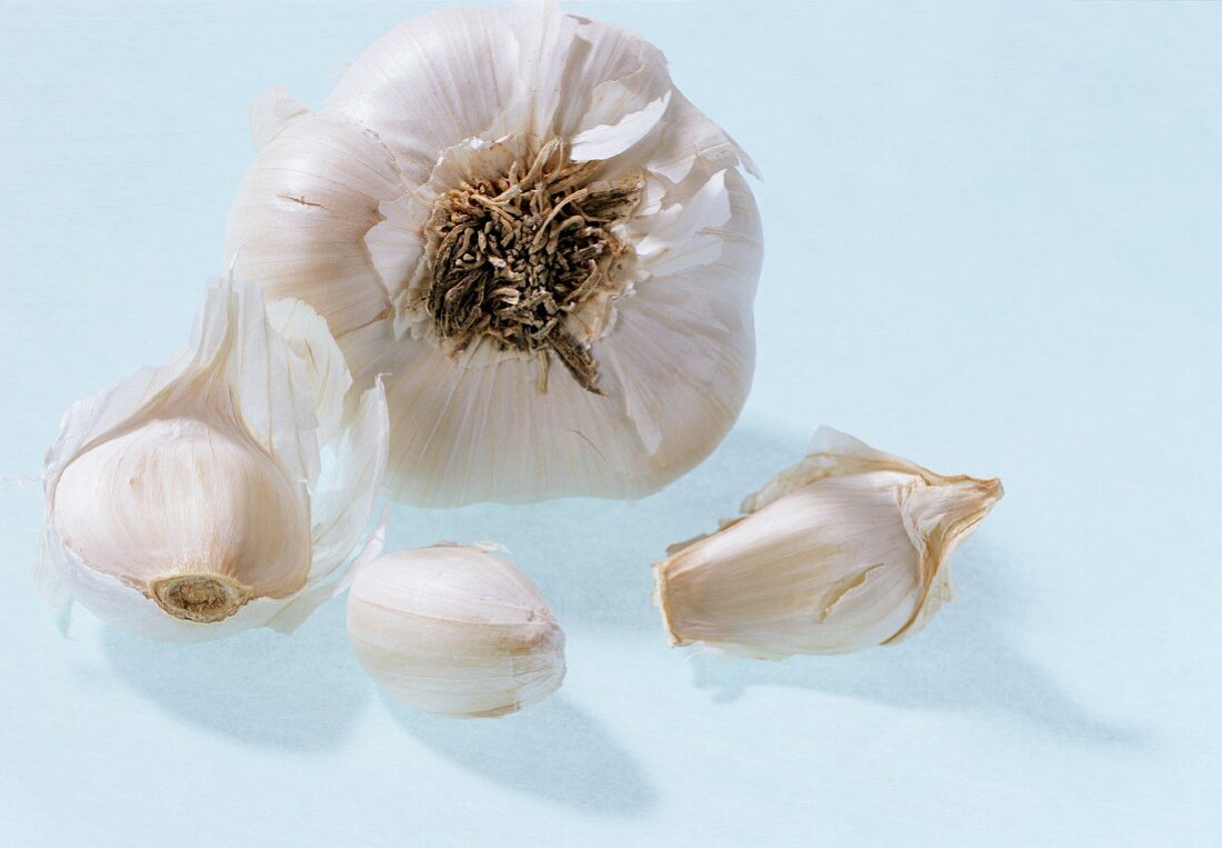 Whole Garlic Bulb with Three Cloves
