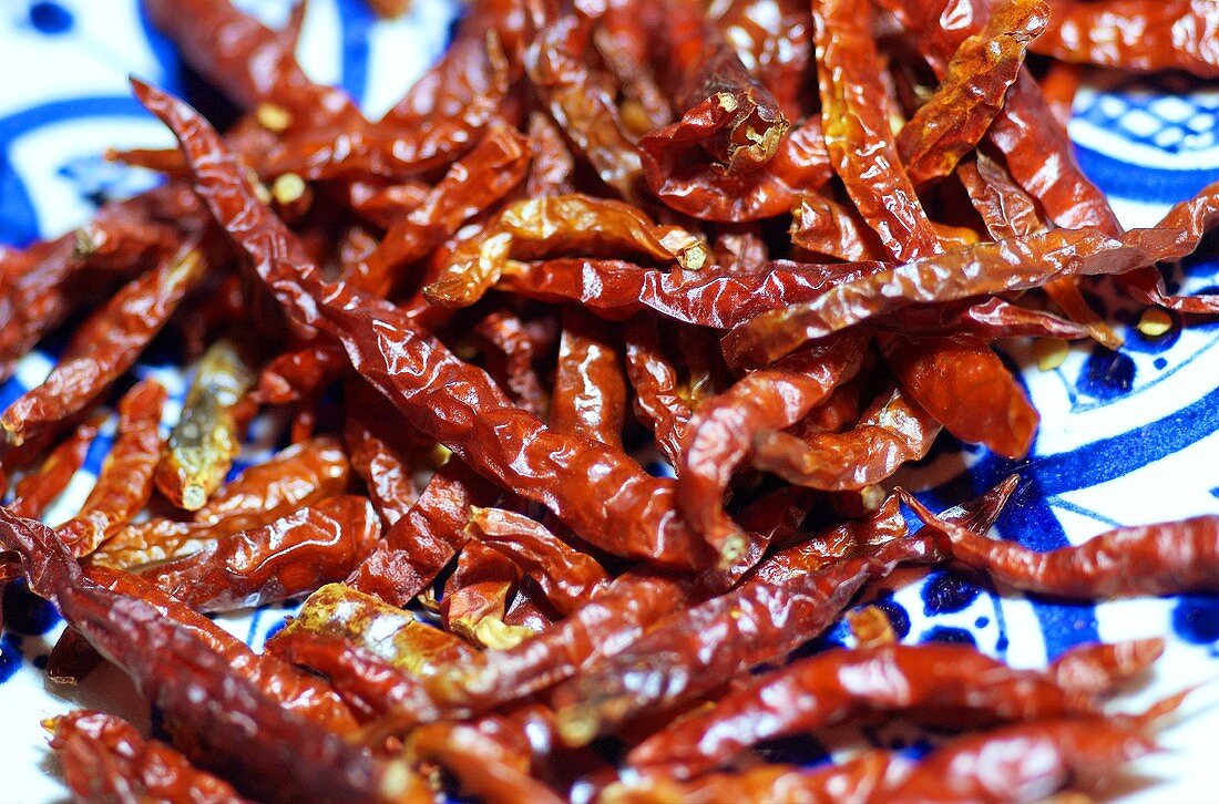 Dried red chili peppers