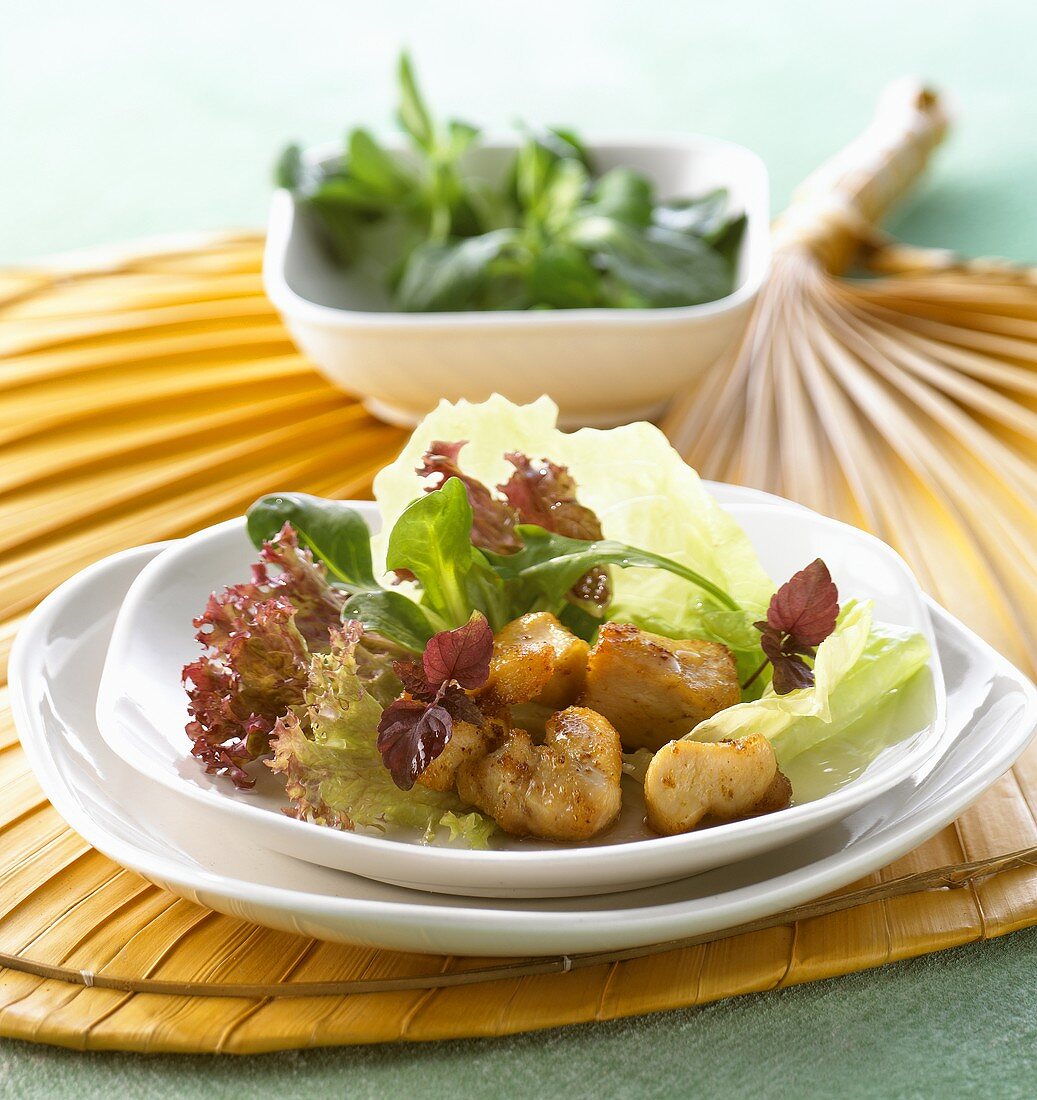 Salad with curried chicken breast (Indonesia)