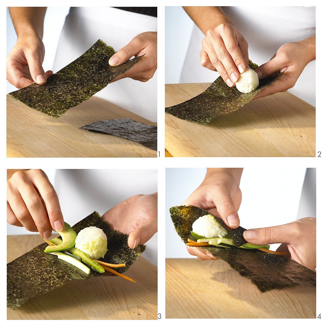 Making temaki-sushi