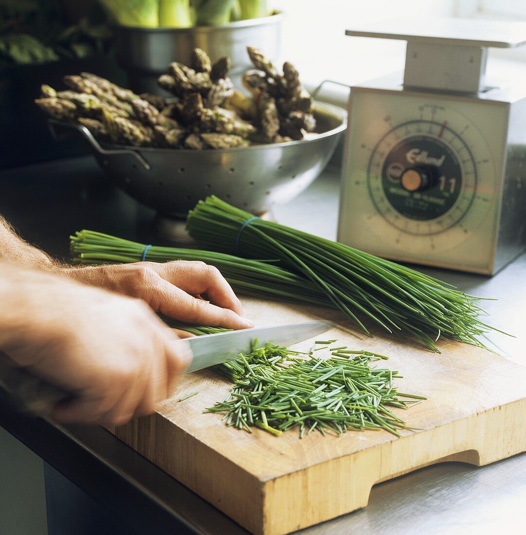 Cutting chives