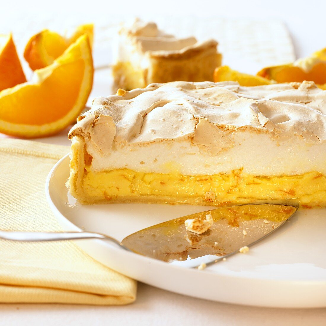 Orange tart with meringue topping