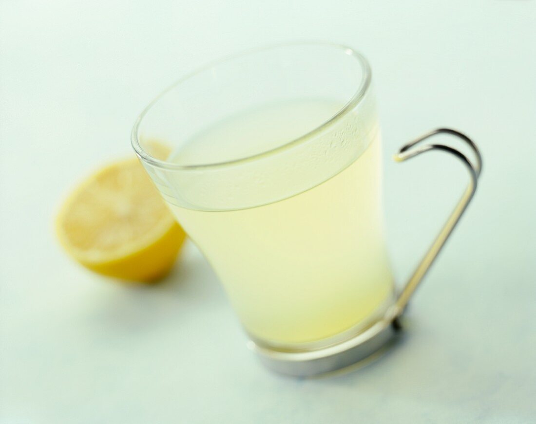 Hot Lemon Juice in Glass Mug