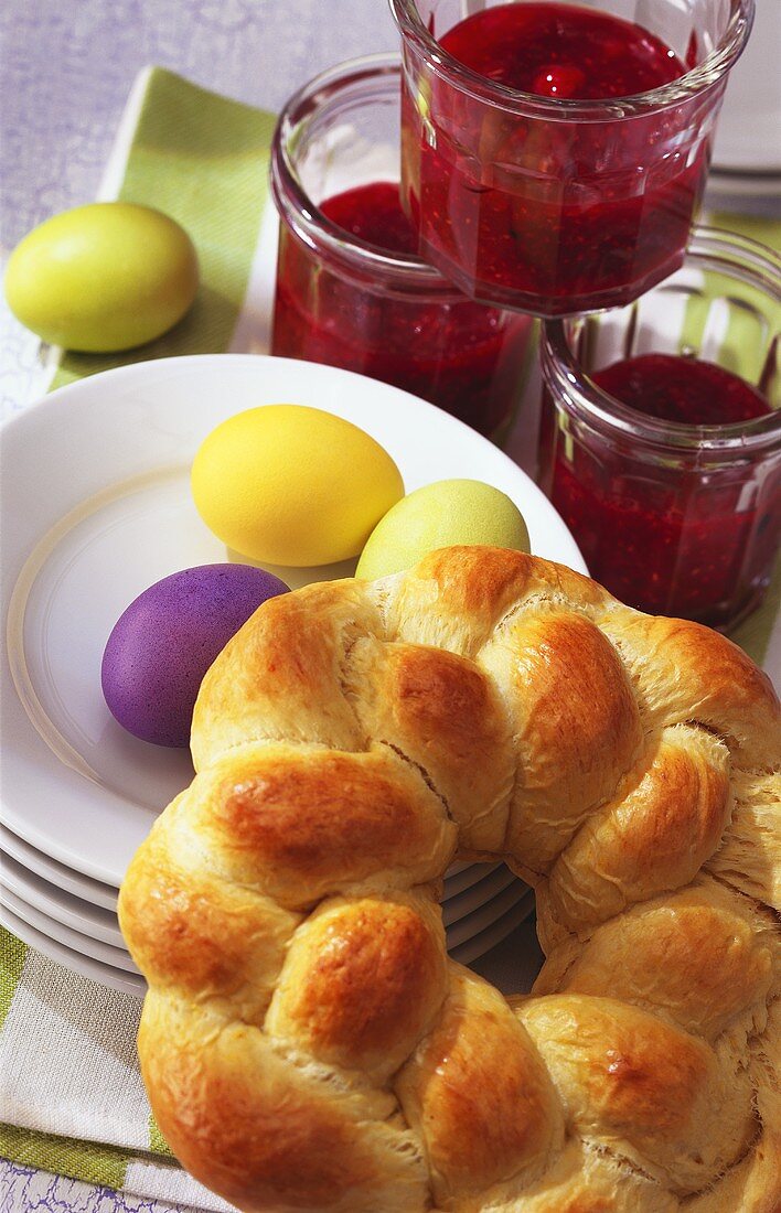 Easter wreath with Easter eggs