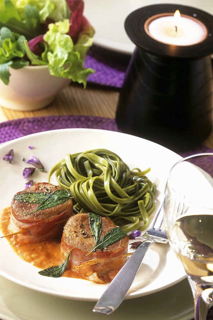 Saltimbocca style pork fillet